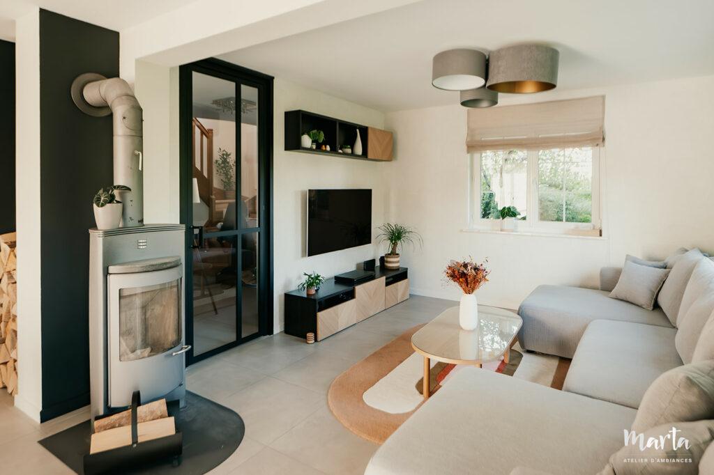 Salon lumineux et harmonieux – Marta Atelier d’Ambiances