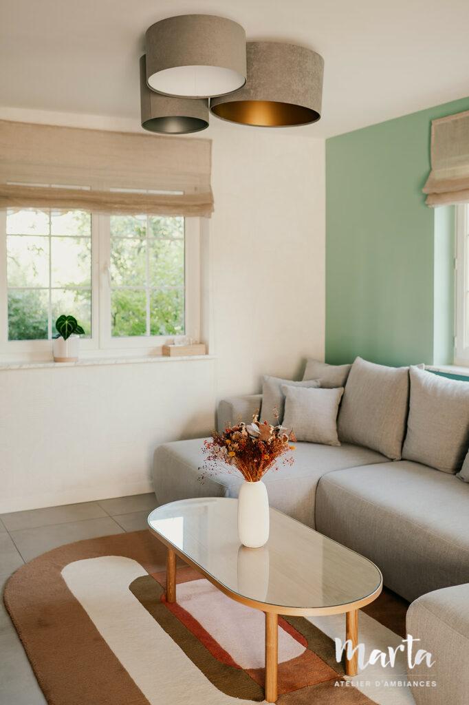 Espace salon chaleureux et harmonieux – Marta Atelier d’Ambiances